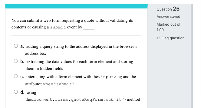 Solved What does the following JavaScript code accomplish? | Chegg.com