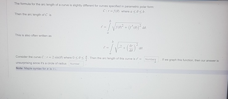 Solved The formula for the arc length of a curve is slightly | Chegg.com