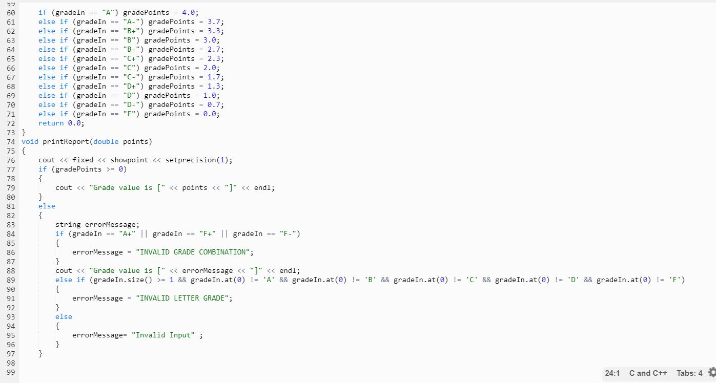Solved Letter grades are A B C D and F, possibly followed by | Chegg.com