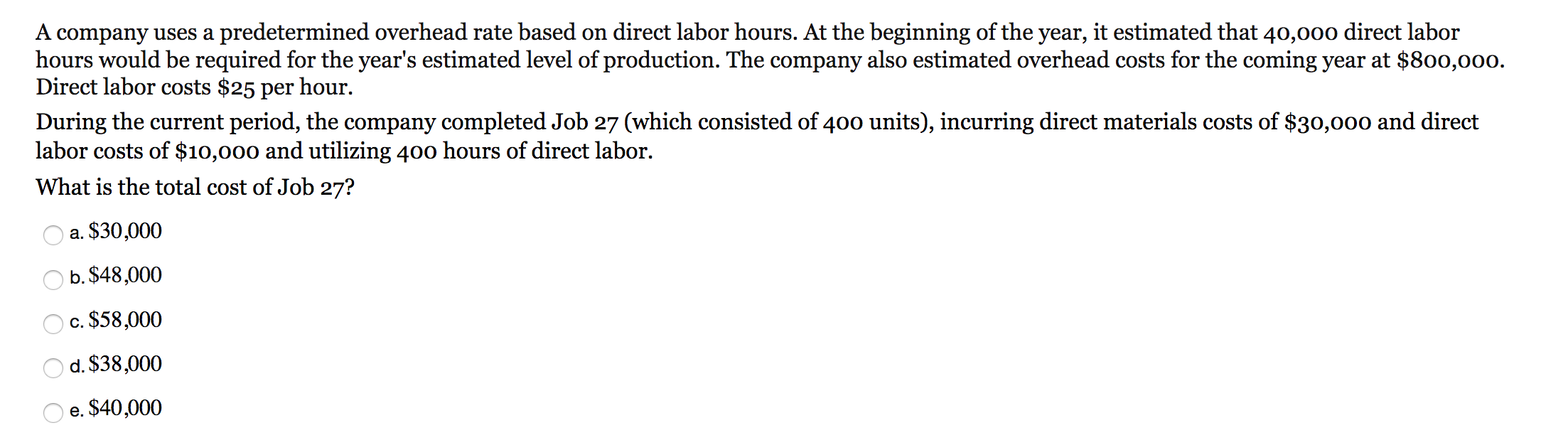 Solved A company uses a predetermined overhead rate based on