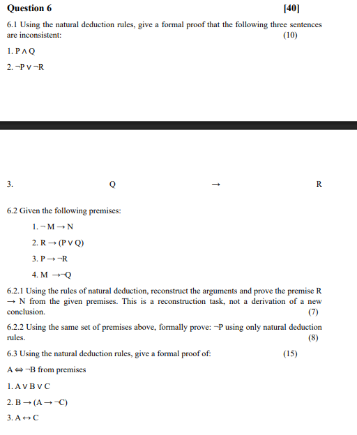 Question 66.1 Using the natural deduction rules, | Chegg.com