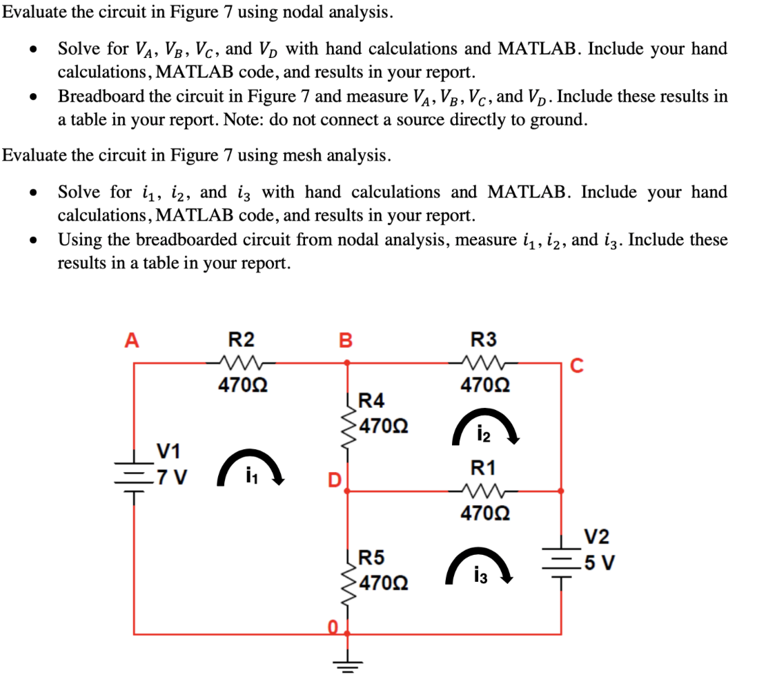 Solved Evaluate the circuit in Figure 7 using nodal | Chegg.com
