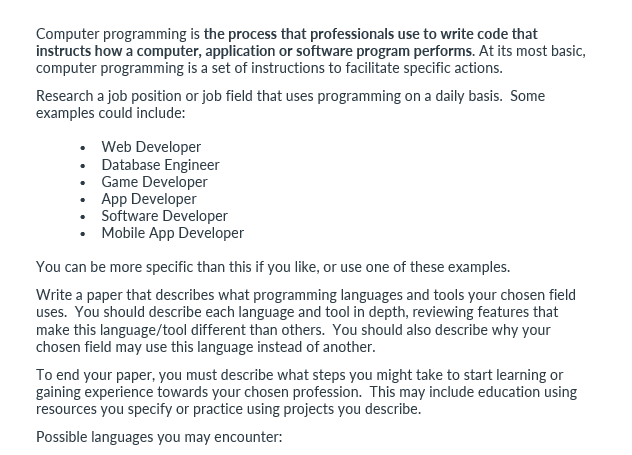 Solved Computer programming is the process that | Chegg.com