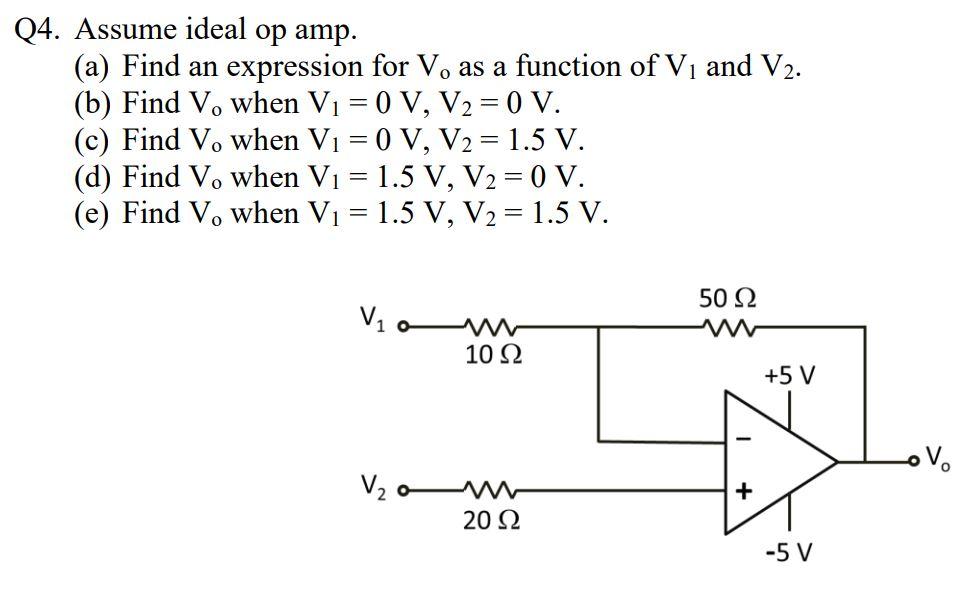Solved 24. Assume ideal op amp. (a) Find an expression for | Chegg.com