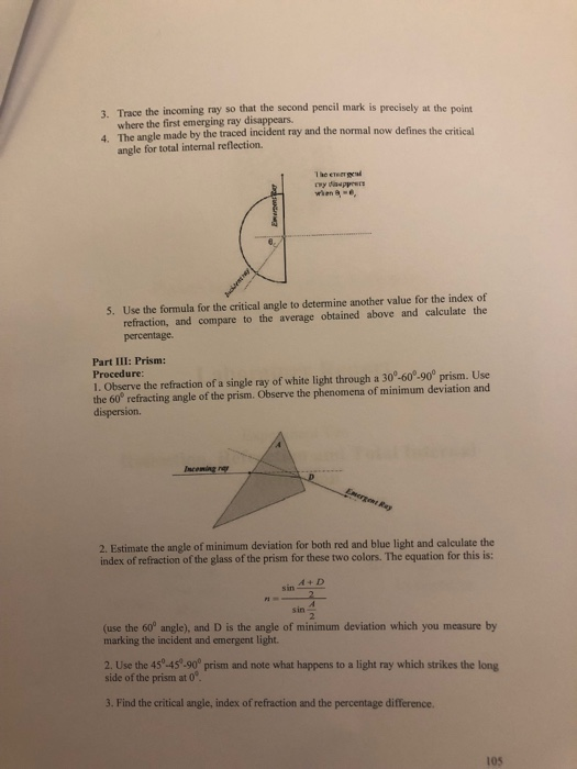 Experiment 10 Reflection, refraction and
