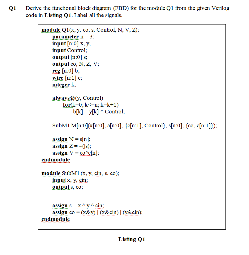 Solved Q1 Derive The Functional Block Diagram Fbd For T Chegg Com