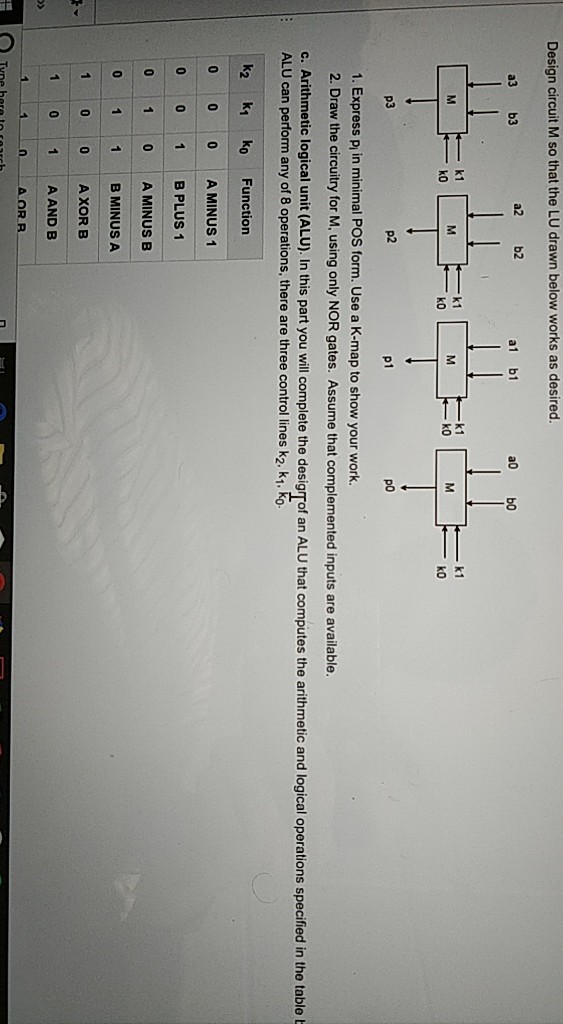 In this problem you will design an arithmetic logical chegg