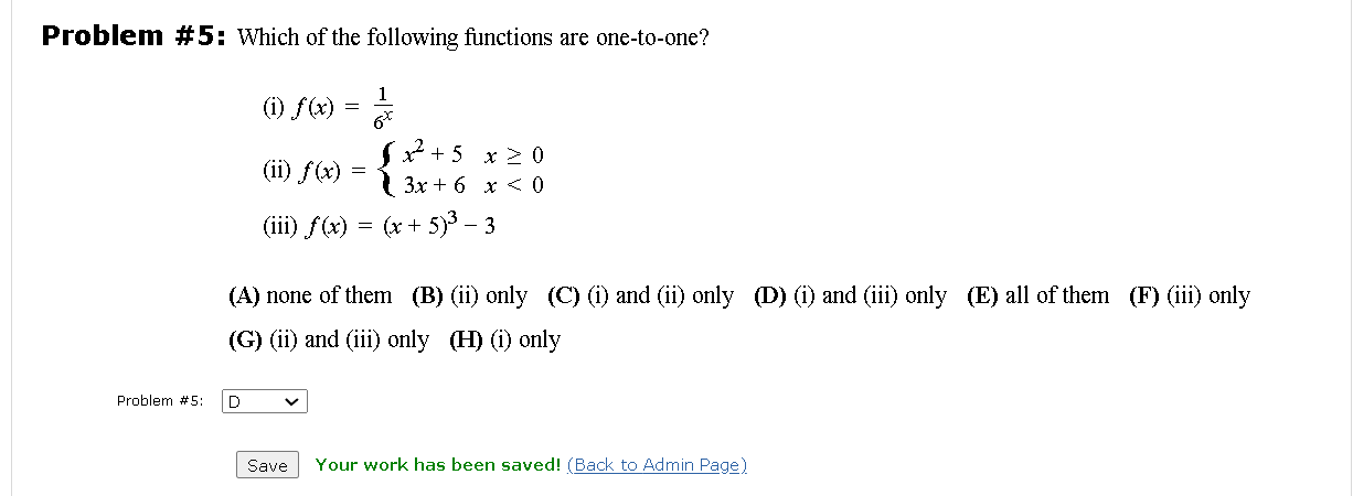 Solved Problem \# 5: Which Of The Following Functions Are | Chegg.com