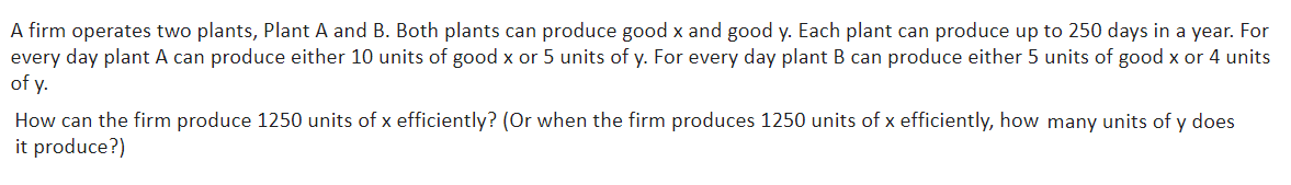 Solved A firm operates two plants, Plant A and B. Both | Chegg.com