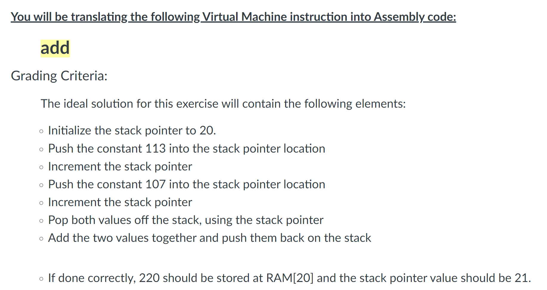 You will be translating the following Virtual Machine | Chegg.com