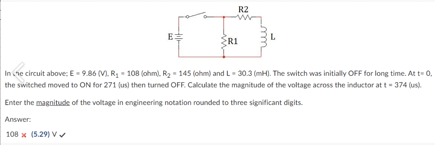 Solved In he circuit above; E=9.86( V),R1=108 (ohm), | Chegg.com