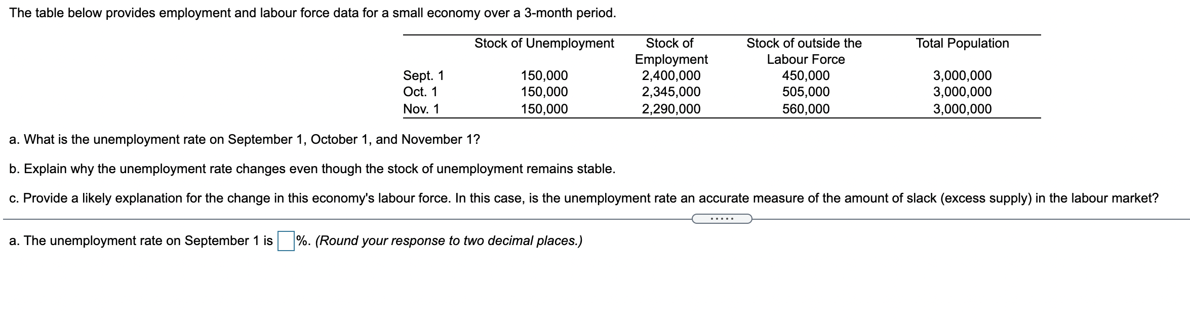 solved-the-labour-force-of-an-economy-is-divided-into-two-chegg