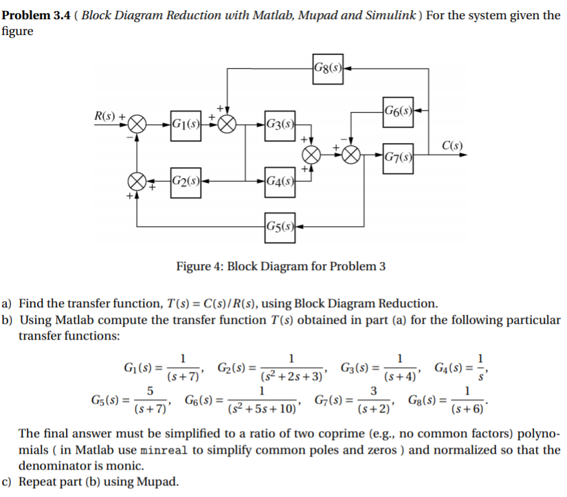 Solved Problem 3.4 ( Block Diagram Reduction with Matlab,