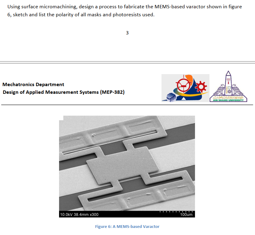 Solved Using Surface Micromachining Design A Process To 7568