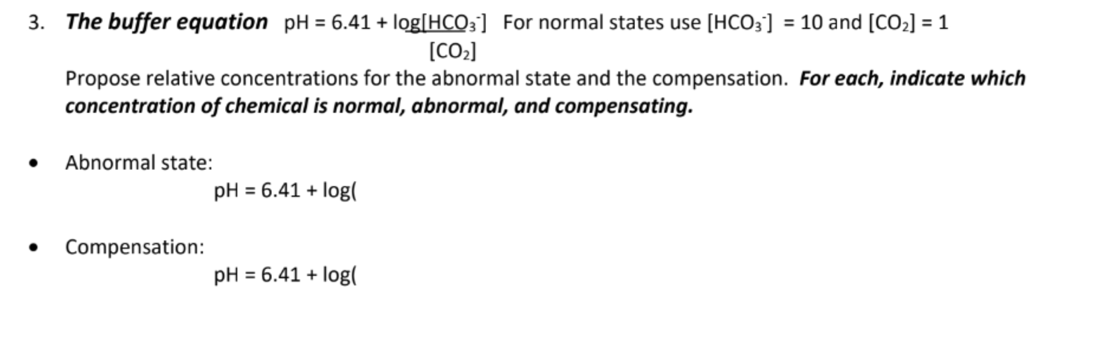 Solved Metabolic acidosis The buffer equation | Chegg.com