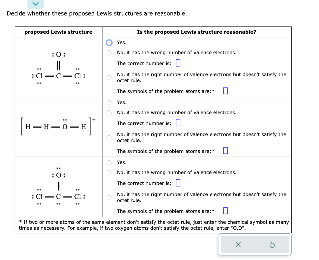 Solved Decide whether these proposed Lewis structures are | Chegg.com