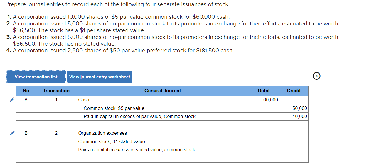 Solved Prepare journal entries to record each of the | Chegg.com