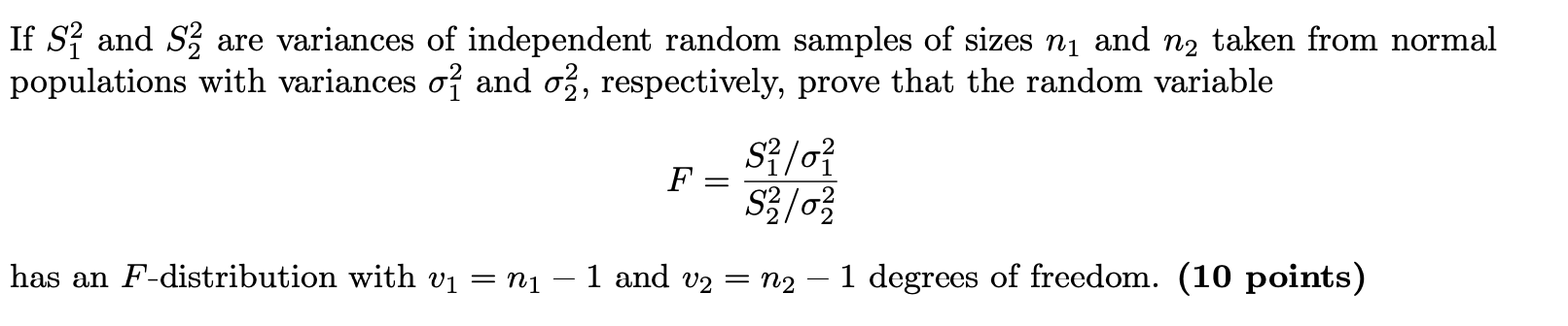 Solved If S12 And S22 Are Variances Of Independent Random | Chegg.com