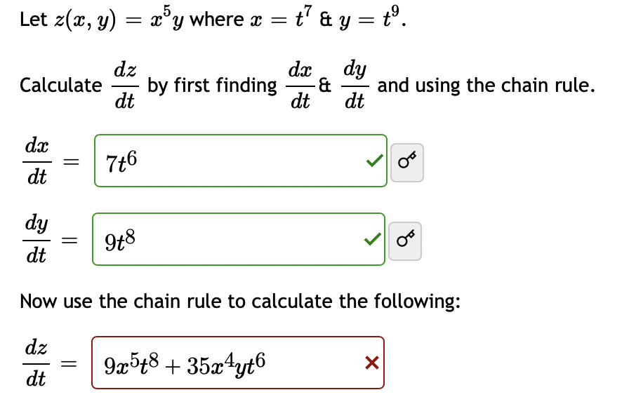 Solved Let Z X Y Xe6y Where X T5 And Y 5 3t Calculate Dtdz