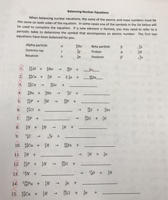 28 Balancing Nuclear Equations Worksheet Answers Support Worksheet