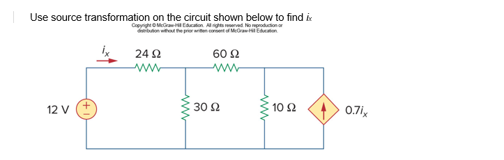 Solved Use source transformation on the circuit shown below | Chegg.com