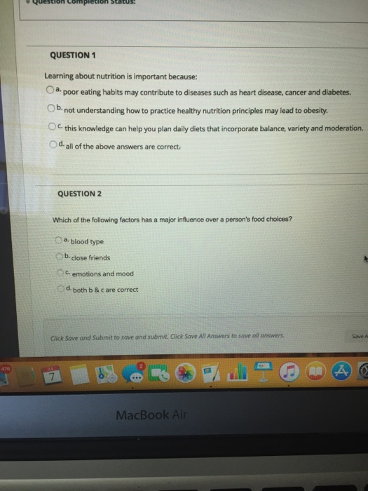 Solved QUESTION 1 Learning About Nutrition Is Important | Chegg.com