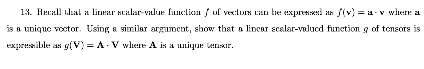 Solved 13. Recall that a linear scalar-value function f of | Chegg.com