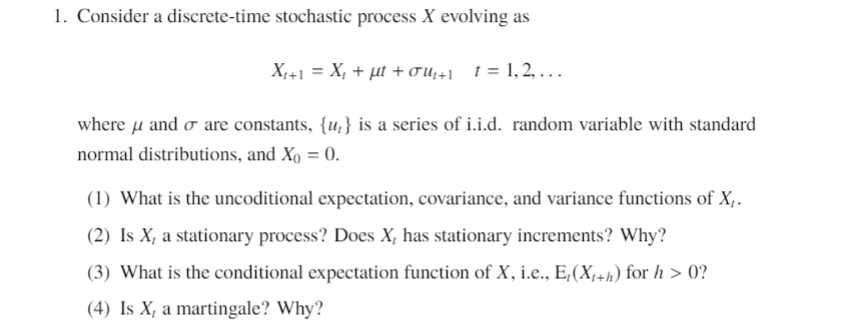 Solved 1. Consider A Discrete-time Stochastic Process X | Chegg.com