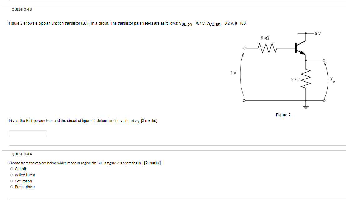 Solved QUESTION 3 Figure 2 shows a bipolar junction | Chegg.com