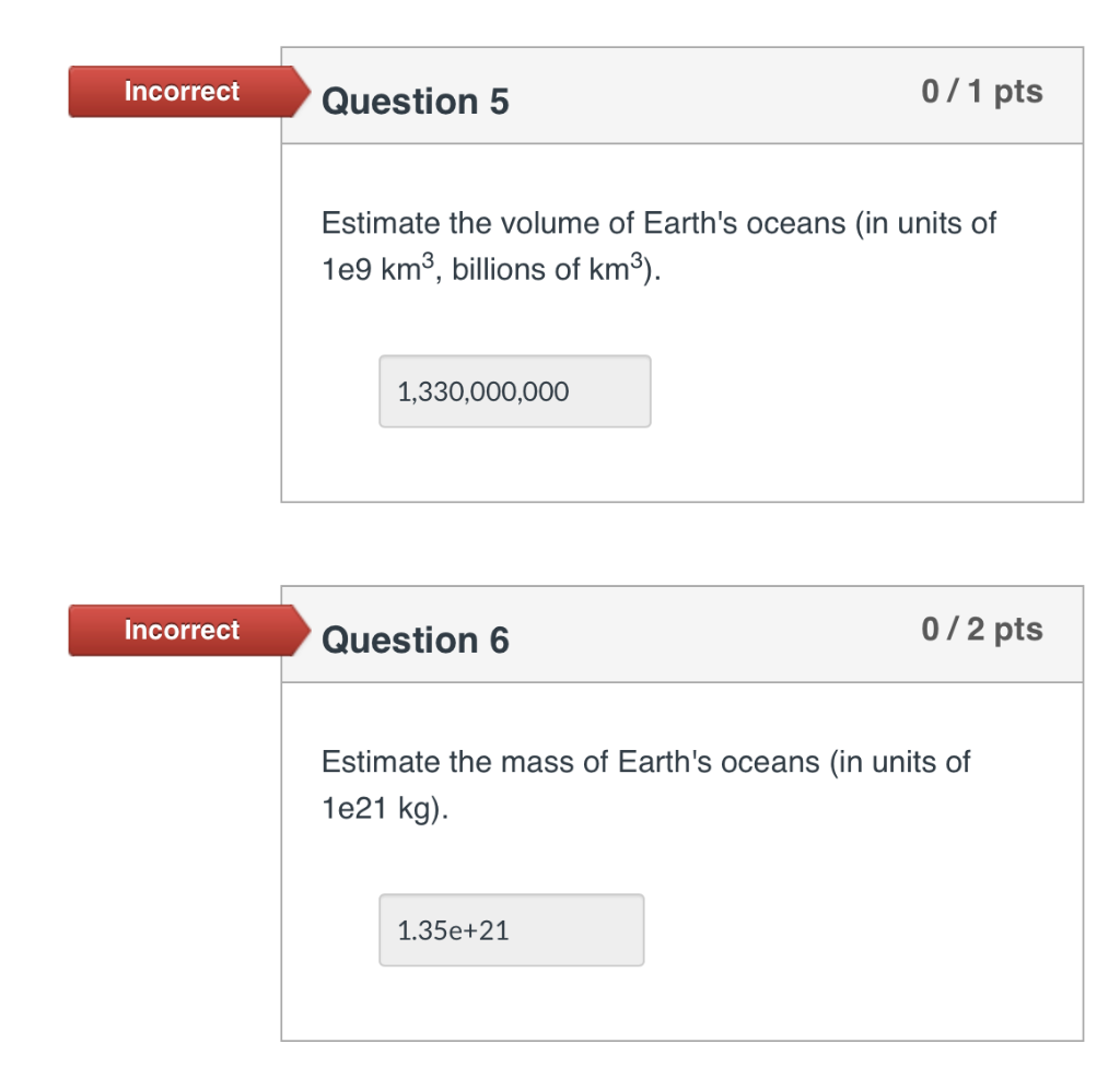 Solved Incorrect Question 5 0/1 pts Estimate the volume of | Chegg.com