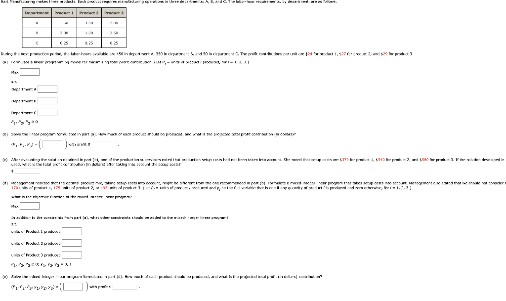 Solved (a) Formulate A Linear Programming Madel For 