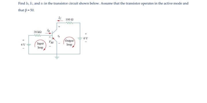Solved Find Is, Ic, and vo in the transistor circuit shown | Chegg.com