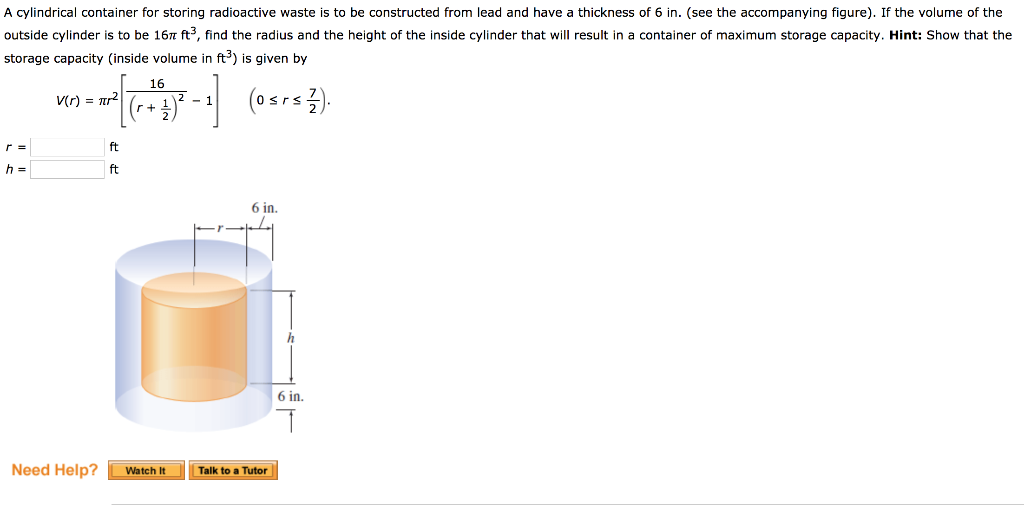 Solved A cylindrical container for storing radioactive waste 