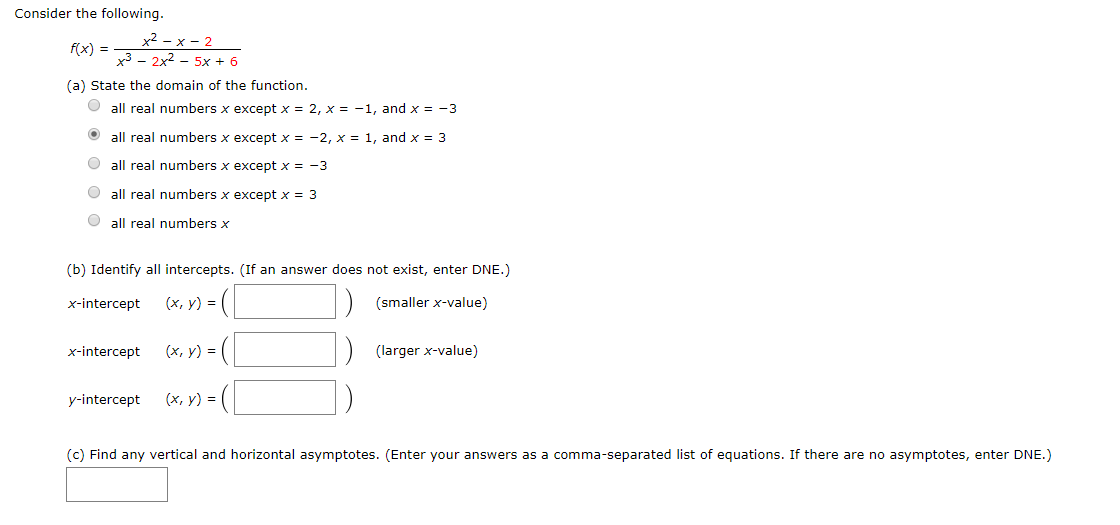Solved Consider the following. 1 x²-x -2 FX) 23 - 2x2 - 5x + | Chegg.com