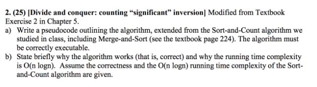 2. (25) [Divide And Conquer: Counting " Significant” | Chegg.com
