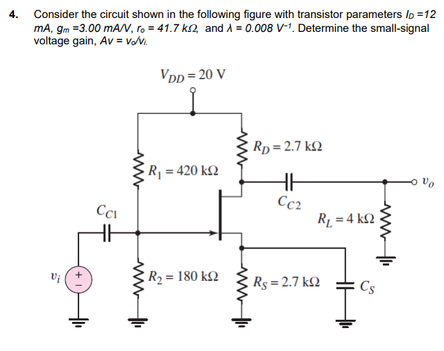 Solved 4. Consider the circuit shown in the following figure | Chegg.com