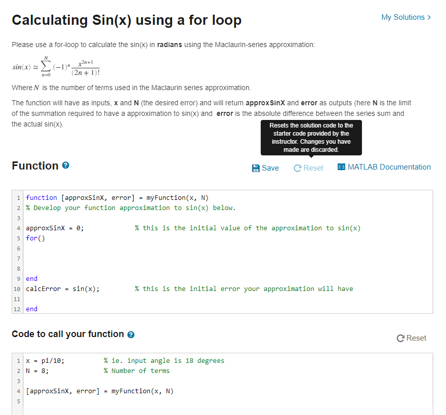 solved-calculating-sin-x-using-a-for-loop-my-solutions-chegg