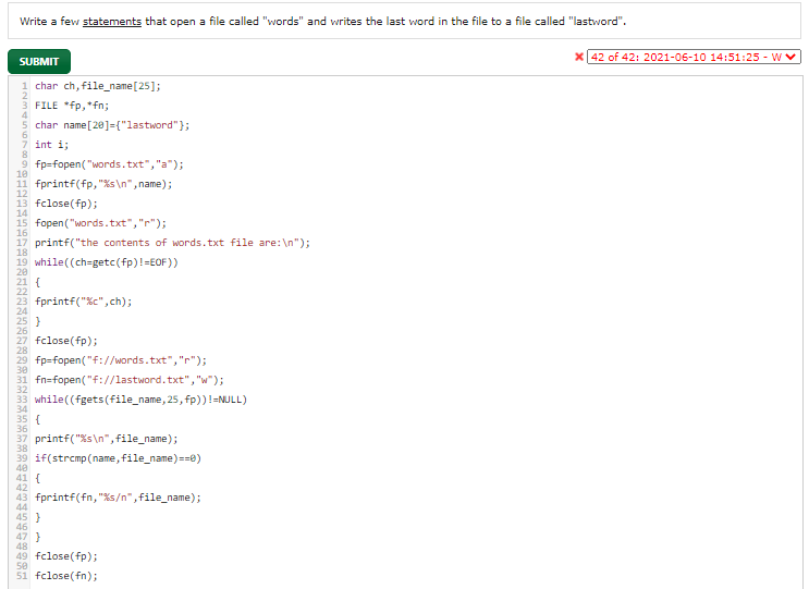 Solved Write a few statements that open a file called | Chegg.com