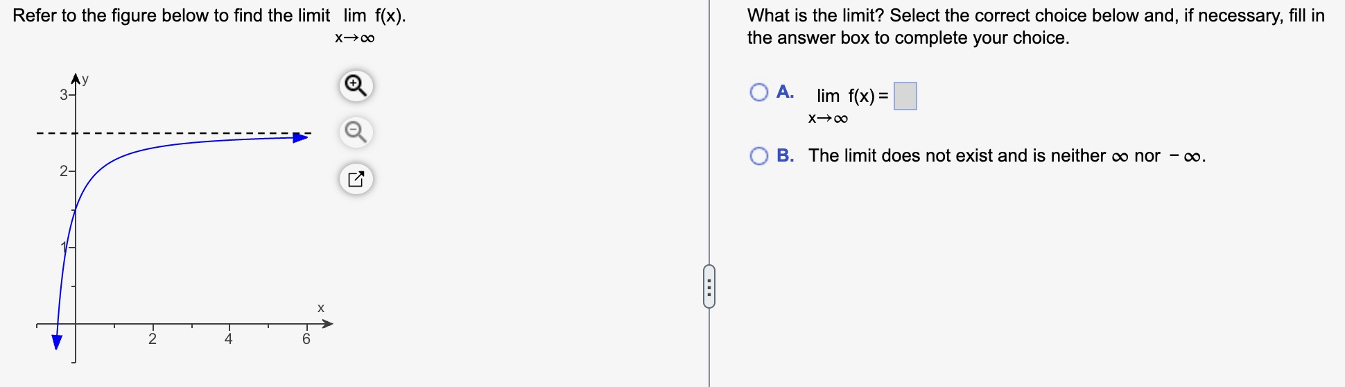 Solved Refer to the figure below to find the limitx→∞f(x). | Chegg.com