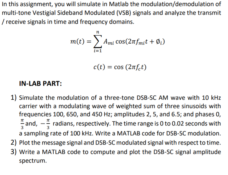Solved In this assignment, you will simulate in Matlab the | Chegg.com