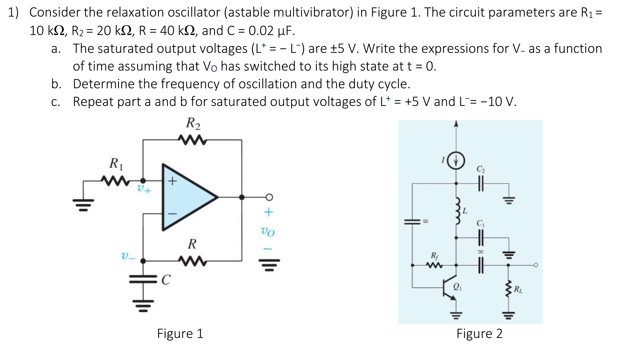 Solved Consider the relaxation oscillator (astable | Chegg.com