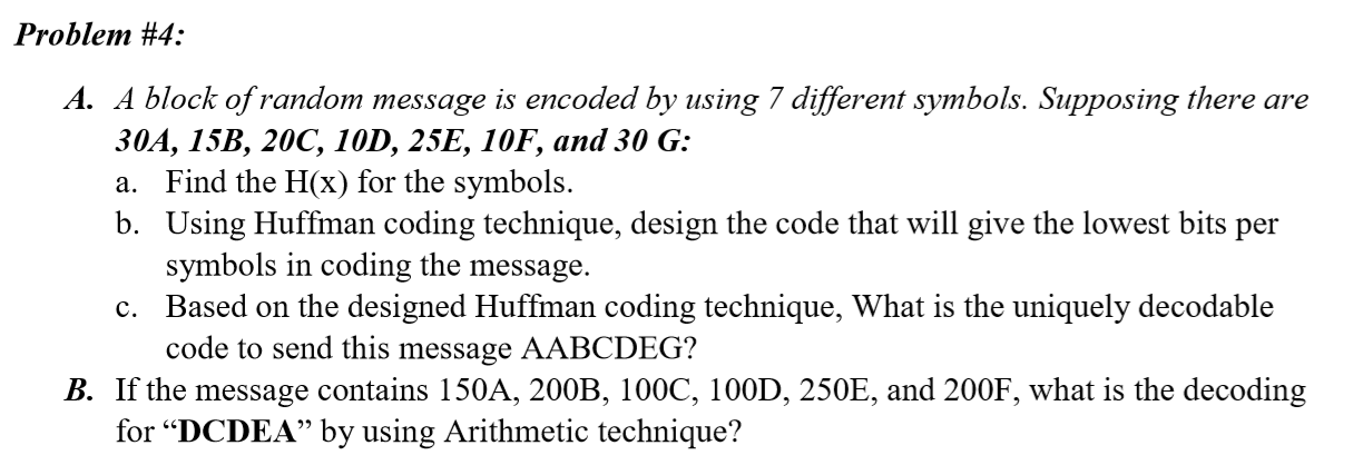 Problem #4: A. A block of random message is encoded | Chegg.com