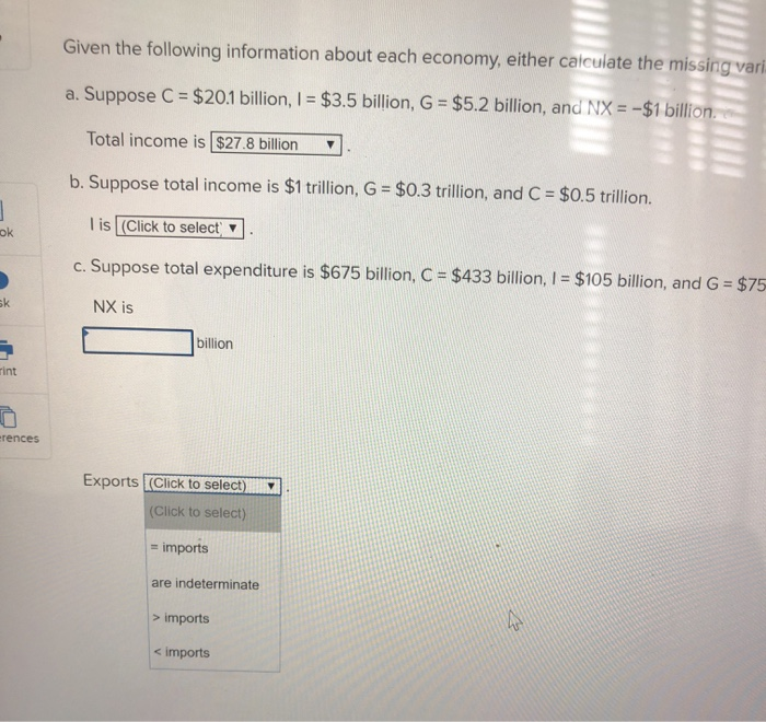 Solved Given The Following Information About Each Economy, | Chegg.com