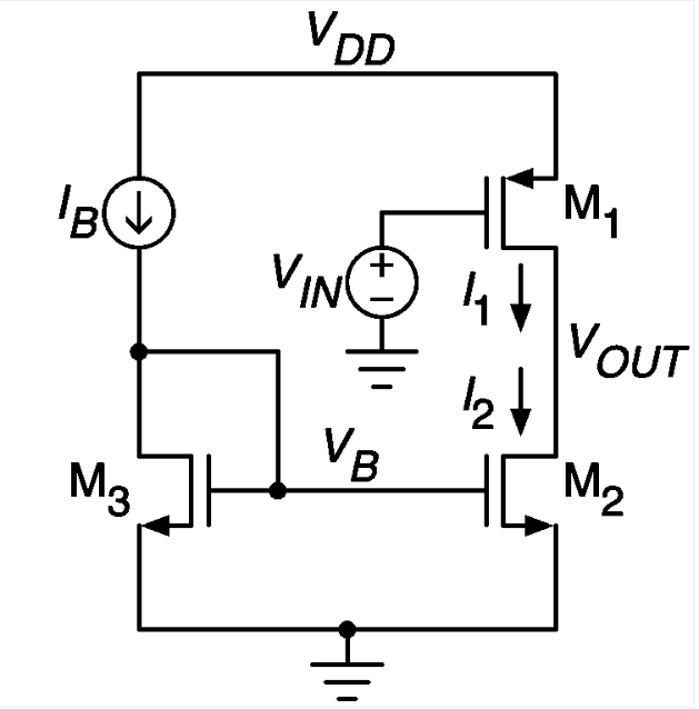 In the circuit below, the power supply voltage is VDD