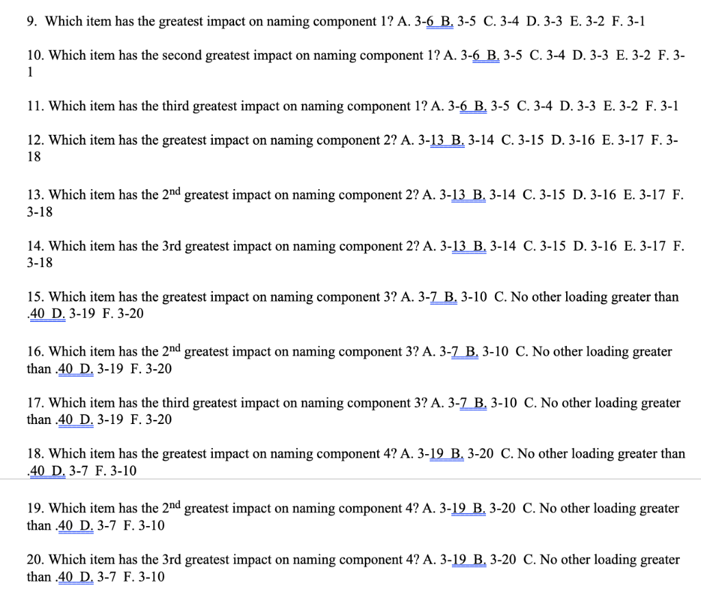Solved Table 1 Rotated Component Matrixa Component 1 2 .033 | Chegg.com