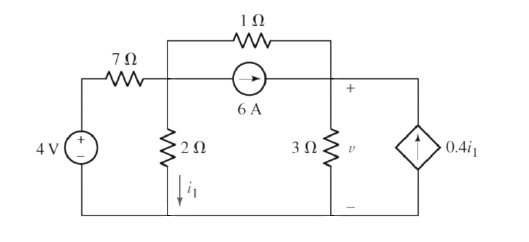 Solved Using the superposition method, find the voltage (v) | Chegg.com