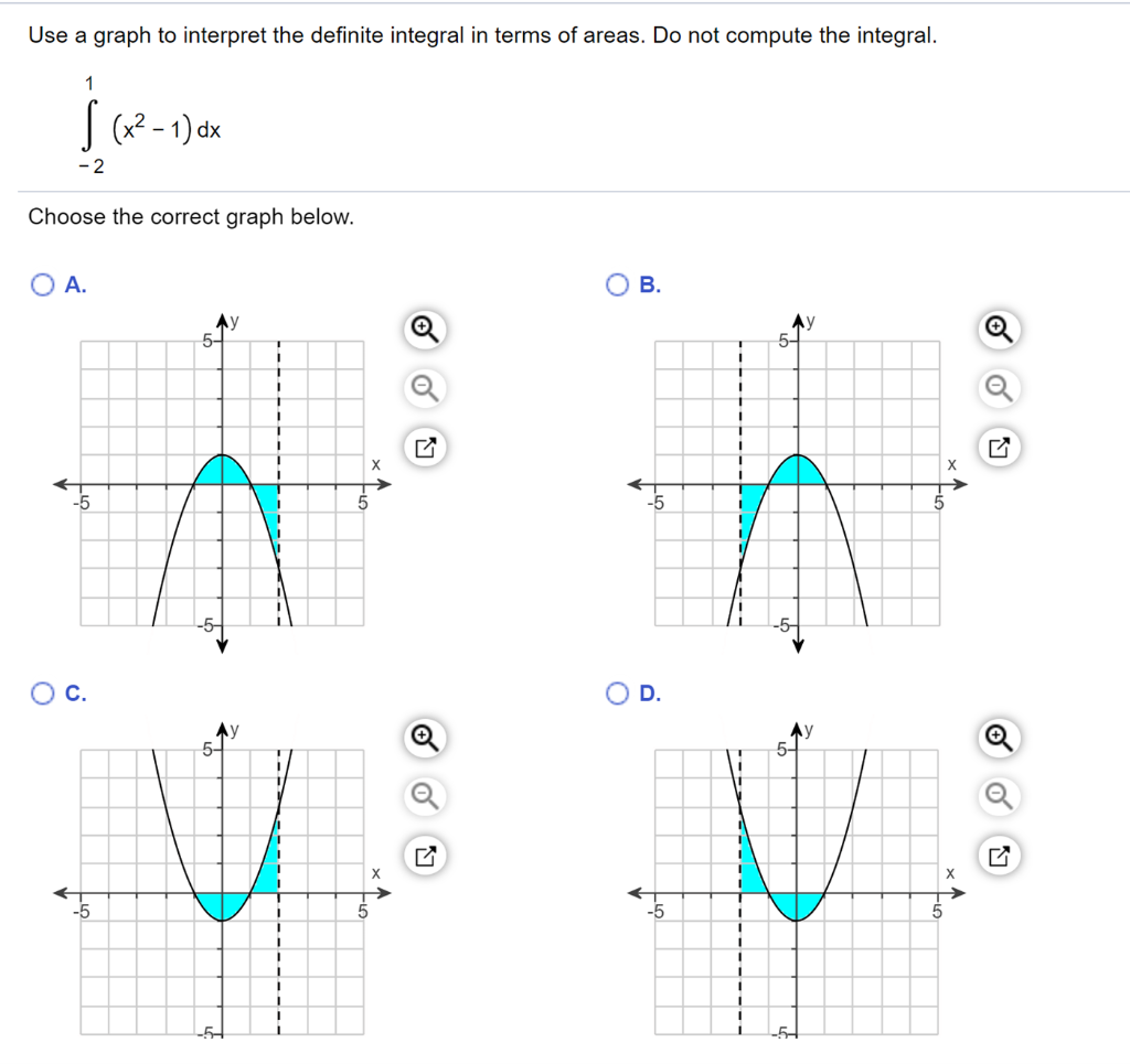 Solved Use a graph to interpret the definite integral in | Chegg.com