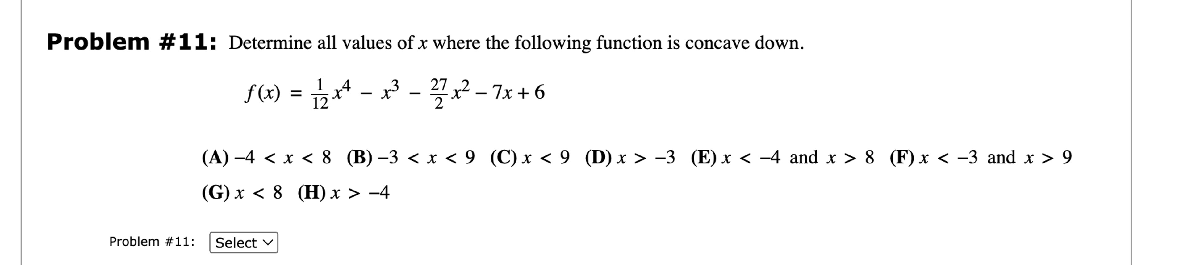 Solved Problem 11 Determine All Values Of X ﻿where The 5179