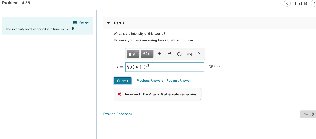 Solved Problem 14.35 11 Of 19> L Review Part A The Intensity 