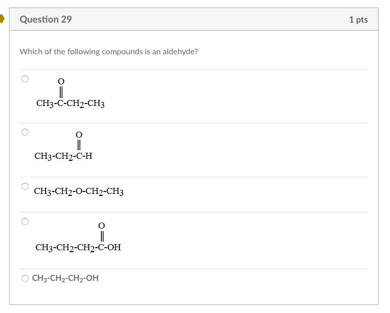 Solved Question 29 1 pts Which of the following compounds is | Chegg.com